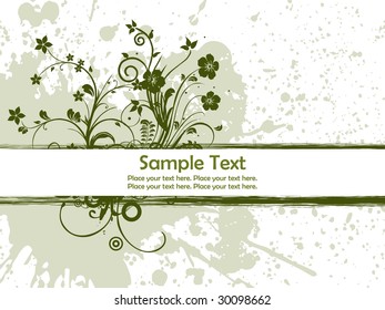 green floral design with dirty spot background