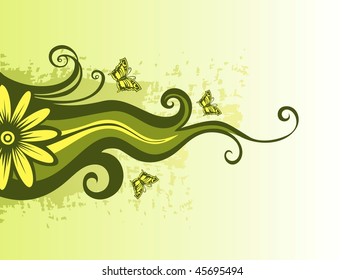 Green floral design element