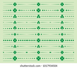 green floral dividers - vector set of seamless ornaments for saint patrick day