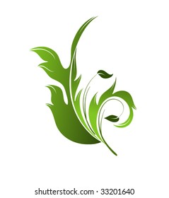 green floral element