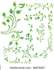 Green floral elements