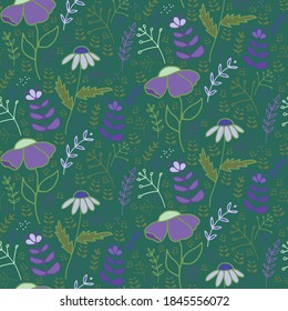 Green floral Folk seamless pattern design great for fabric, wallpaper, invitations, scrapbooking, decoration, wrapping paper.
