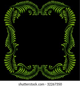 Green floral frame