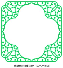 Green floral frame