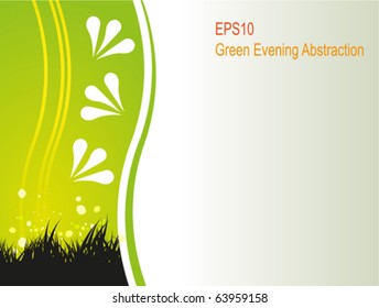 Green floral frame with grass. Fully vector. Enjoy!