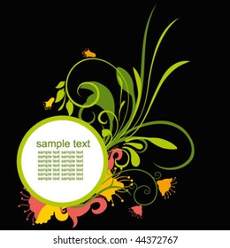   green floral frame vector
