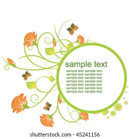  green floral frame vector