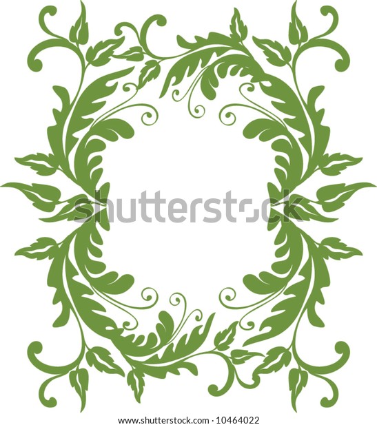 Green Floral Frame Vector Stock Vector (Royalty Free) 10464022