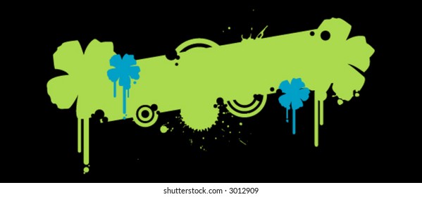 green floral grunge frame