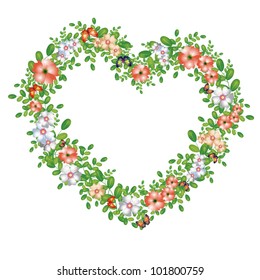Green floral heart