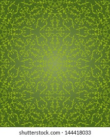 green floral hexagonal pattern