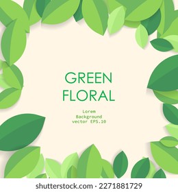 green floral leaves  background vector illustration