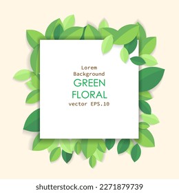 green floral leaves poster background vector illustration