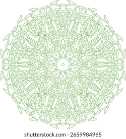 Green floral mandala design vector element