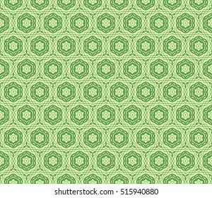 green floral on sacred geometry pattern. vector illustration. for design invitation, wallpaper, fabric.