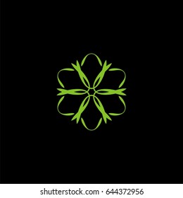 Green floral ornamental logo template Illustration Design. Vector EPS 10.