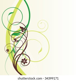 green floral pattern