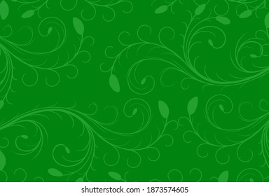 Green floral pattern design with green background vector illustration