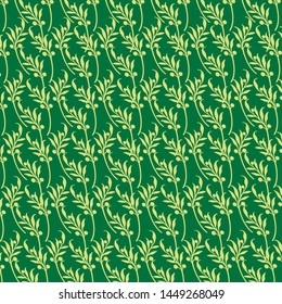Green floral pattern vector tropical background, banners, Placards, Posters, Flyers. Trendy Ornament for fabric, wallpaper, packaging, wrapping, decorative print, and wall.