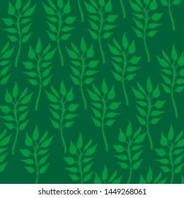 Green floral pattern vector tropical background, banners, Placards, Posters, Flyers. Trendy Ornament for fabric, wallpaper, packaging, wrapping, decorative print, and wall.