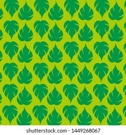 Green floral pattern vector tropical background, banners, Placards, Posters, Flyers. Trendy Ornament for fabric, wallpaper, packaging, wrapping, decorative print, and wall.