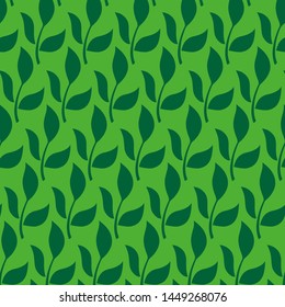 Green floral pattern vector tropical background, banners, Placards, Posters, Flyers. Trendy Ornament for fabric, wallpaper, packaging, wrapping, decorative print, and wall.