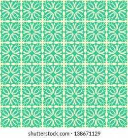 Green floral pattern wallpaper