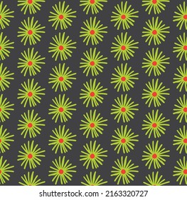 Grüne Blumenmuster mit nahtlosem schwarzem Hintergrund, Vektorgrafik-Muster in grüner Farbe, Abstrakter marokkanischer Stil Elegant Geometrisch, geeignet für Stoffdruck