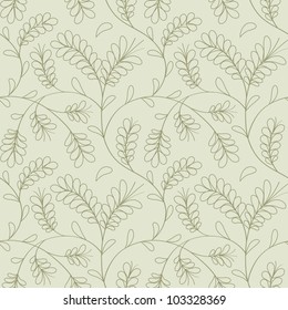 Green floral seamless pattern