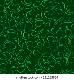 green floral seamless pattern