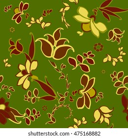 green  floral seamless pattern
