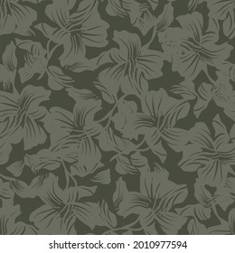 Green Floral seamless pattern background for fashion textiles, graphics, backgrounds and crafts