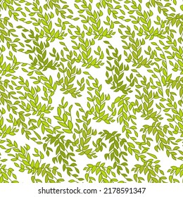 Green Floral Seamless Pattern Background.