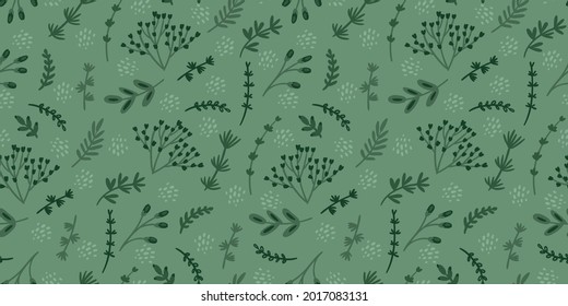 Green floral seamless pattern. Modern abstract design for paper, cover, fabric, pacing and other users