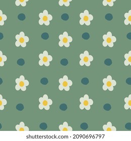 Green floral seamless pattern for textile print wrapping paper for gift box