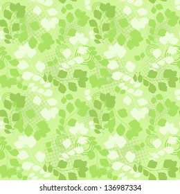 Green floral seamless. Vector  illustration.