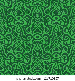 Green floral seamless wallpaper pattern vector illustration
