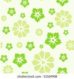 green floral stylized seamless pattern