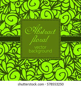 green floral texture vector seamless background in vintage style