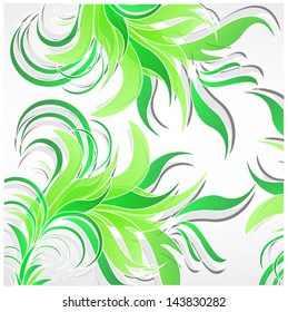 Green floral vector background. Invitation stylish card