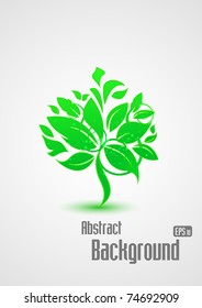 Green floral vector background for your design