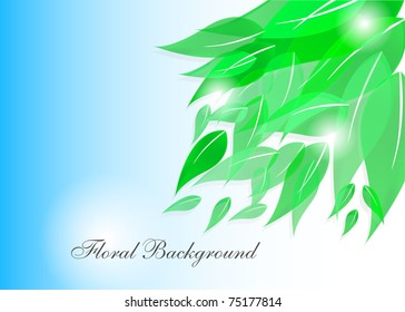 Green floral vector background for your design