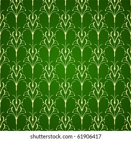  	Green floral vector ornament background