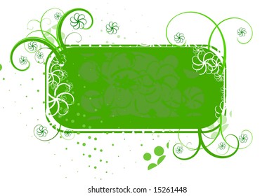 green floral vegetation abstract vector