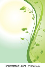 Green floral vertical banner