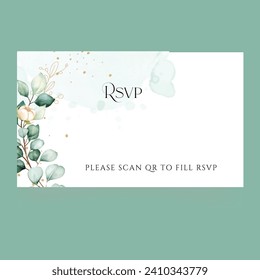 Green Floral Wedding Invitation. Illustrator and designer. Wedding Invites, save the date, Birthday Invites, Video Invites, E-Cards.