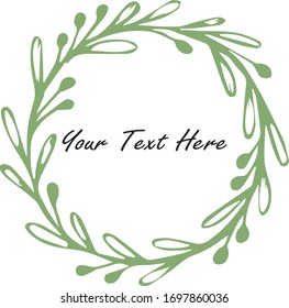 Green floral wreath template vector for custom designs