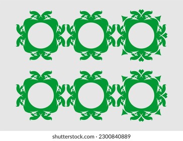 green florals with circles inside for decoration