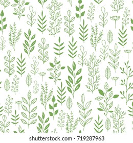 Green Flourish Herbs Pattern