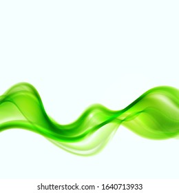 Green flow of liquid waves. Abstract wave background. Background for poster, brochure, banner.